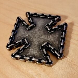 Belt Buckle Pewter And Black